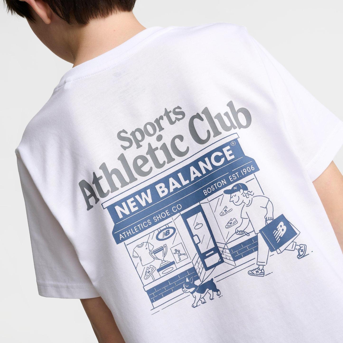 Big Kids' New Balance Sports Club T-Shirt - Bright White - view 5
