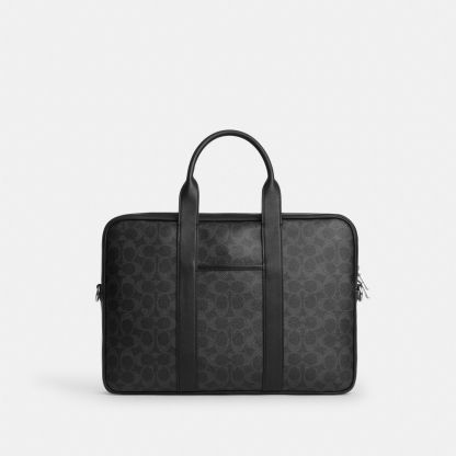 Austin Brief In Signature Canvas - Silver/Black Signature - view 6