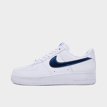 Men's Nithtke Air Force 1 '07 LV8 SE Team USA Casual Shoes - White/Midnight Navy/University Red - Left shoe facing left. Outside of the shoe.