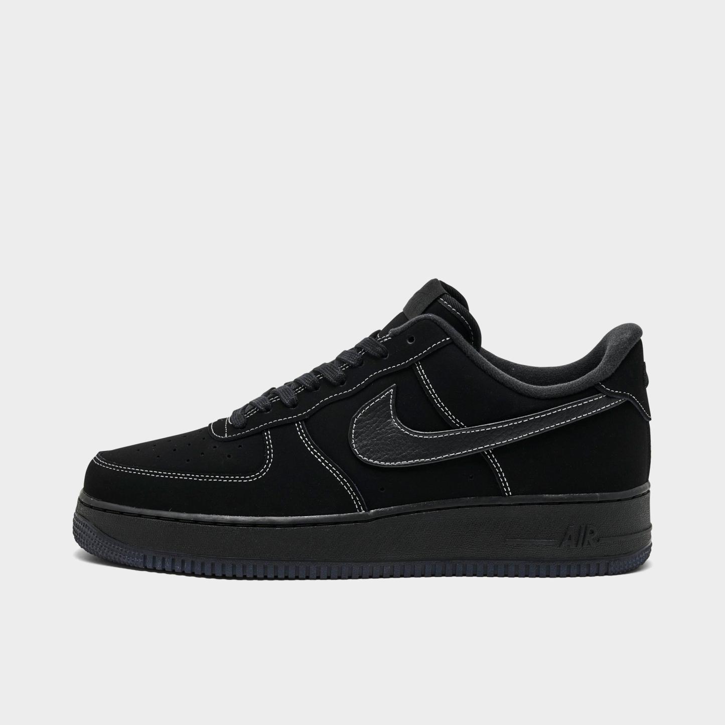 Men's Nithtke Air Force 1 '07 LV8 Casual Shoes - Part 2 - Wolf Grey/Black - Left shoe facing left. Outside of the shoe.