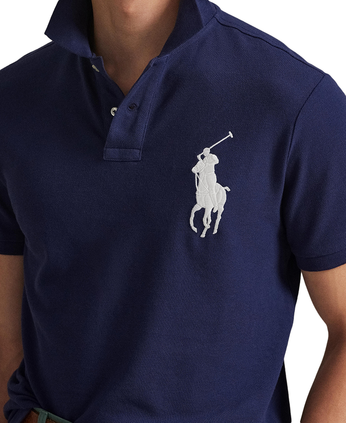 Polo Ralph Lauren Men's Big Pony Custom Slim-Fit Mesh Polo Shirt - Newport Navy