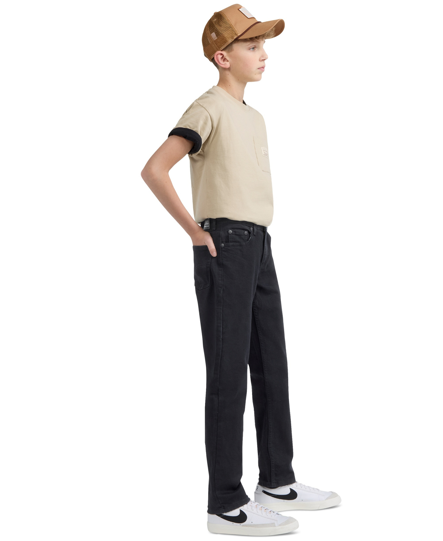 Levi's Boys' 8-20 502™ Taper-Fit Stretch Performance Jeans - Black
