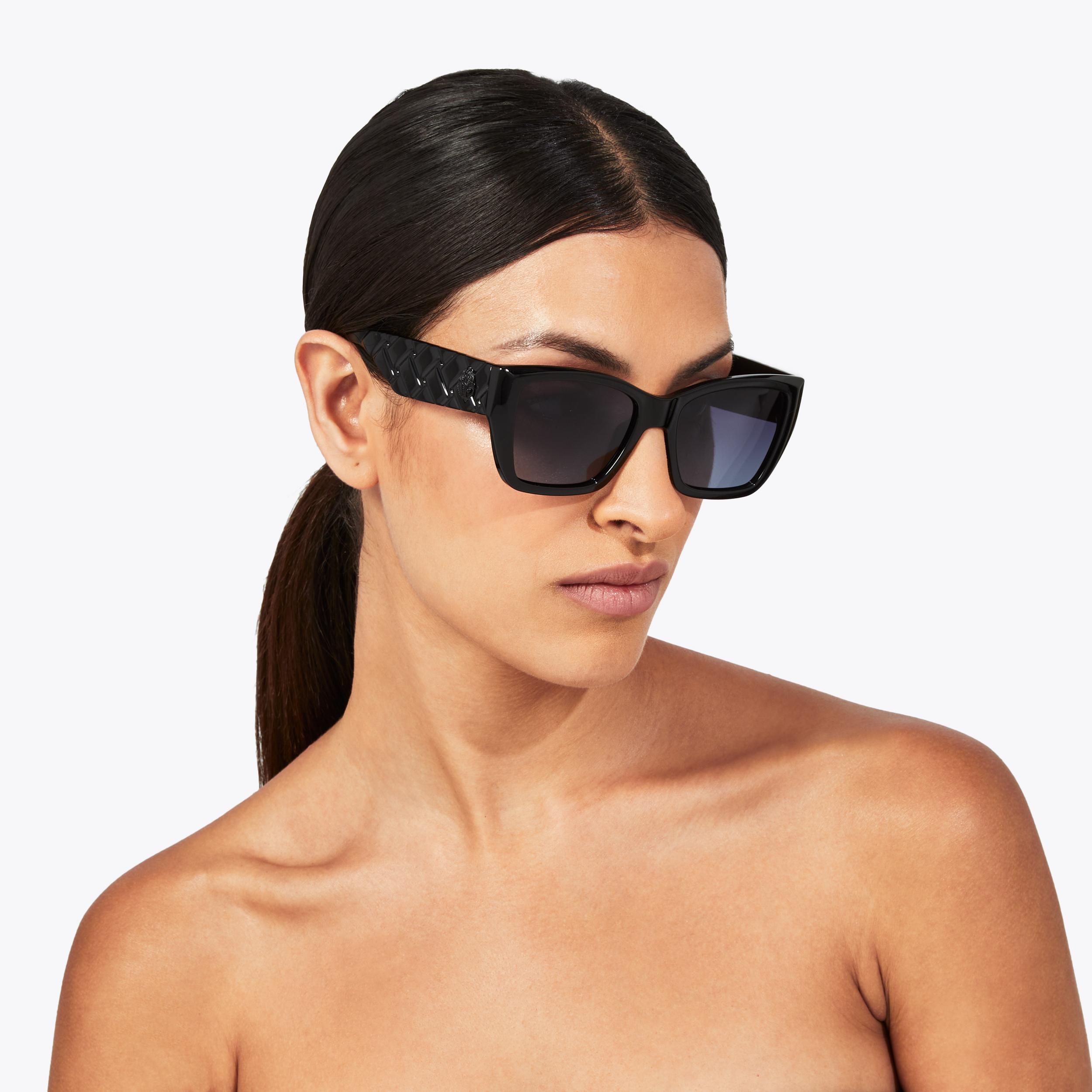 Kurt Geiger London Rectangle Kensington Sunglasses - Black - view 2