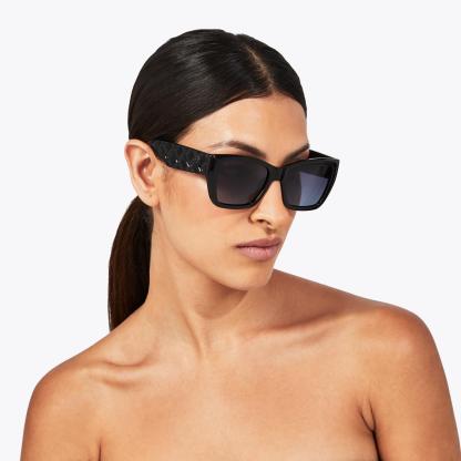 Kurt Geiger London Rectangle Kensington Sunglasses - Black - view 2