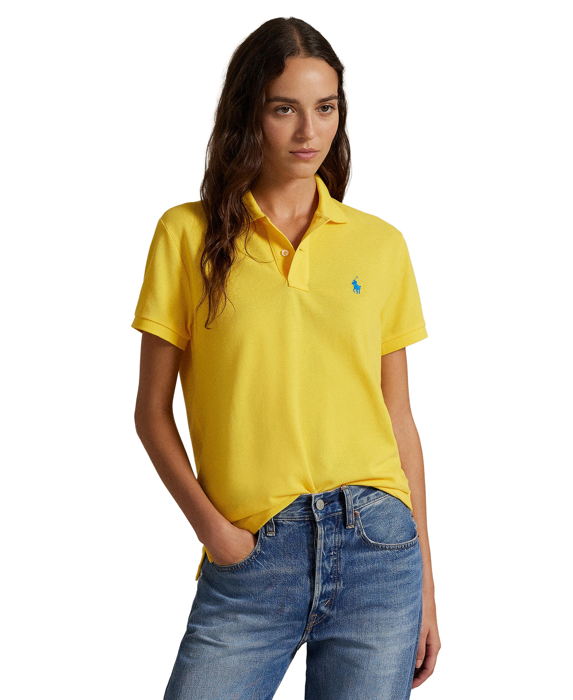 Polo Ralph Lauren Women's Classic-Fit Mesh Polo Shirt - Yellowfin