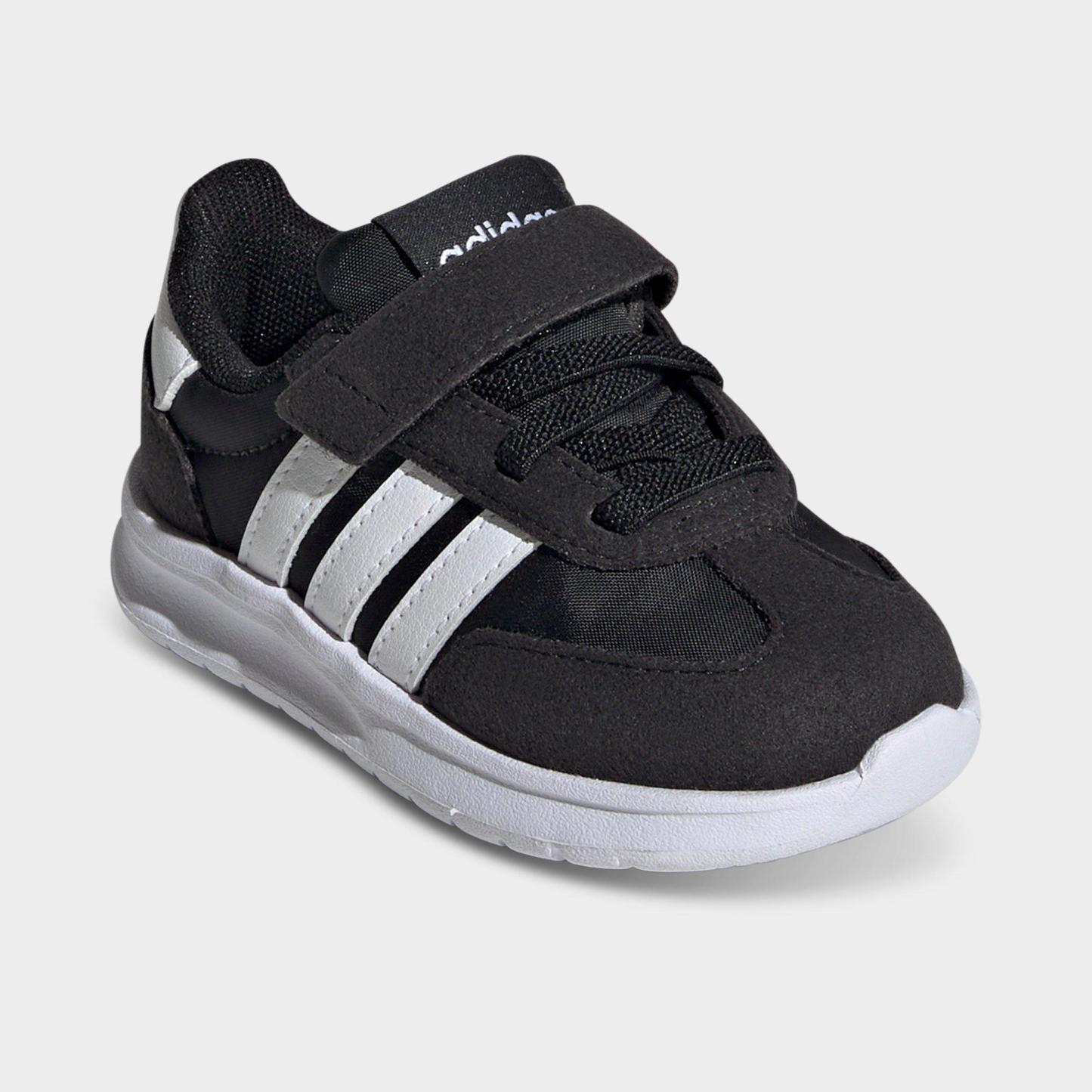 Kids' Toddler adidas Run 70s 2.0 Hook-And-Loop Stretch Lace Casual Shoes - Core Black/Footwear White/Core Black - Back view