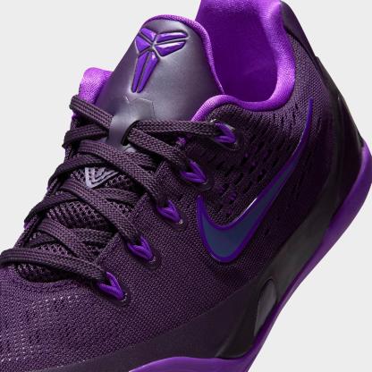 Big Kids' Kobe 9 Low EM Basketball Shoes - Purple Dynasty/Sanded Purple/Fierce Purple - Detail shot