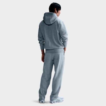 Men's Nithtke Club Fleece Embroidered Premium Full-Zip Hoodie - Part 1 - Dark Grey Heather/Light Smoke Grey/White