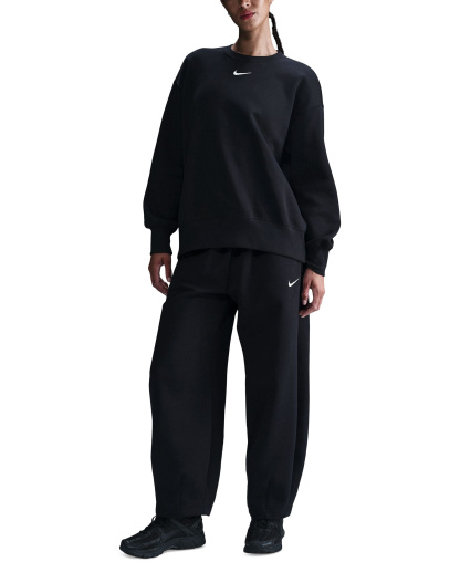 Nike Women's Sportswear Phoenix Fleece Oversized Crew Neck Sweatshirt - Black/Sail