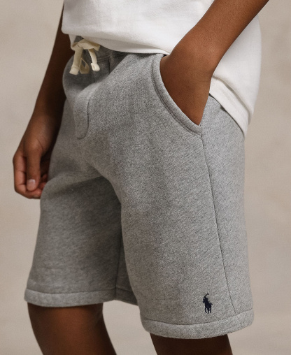Polo Ralph Lauren Boys' 8-20 Cotton Fleece Drawstring Shorts - Dark Grey Heather