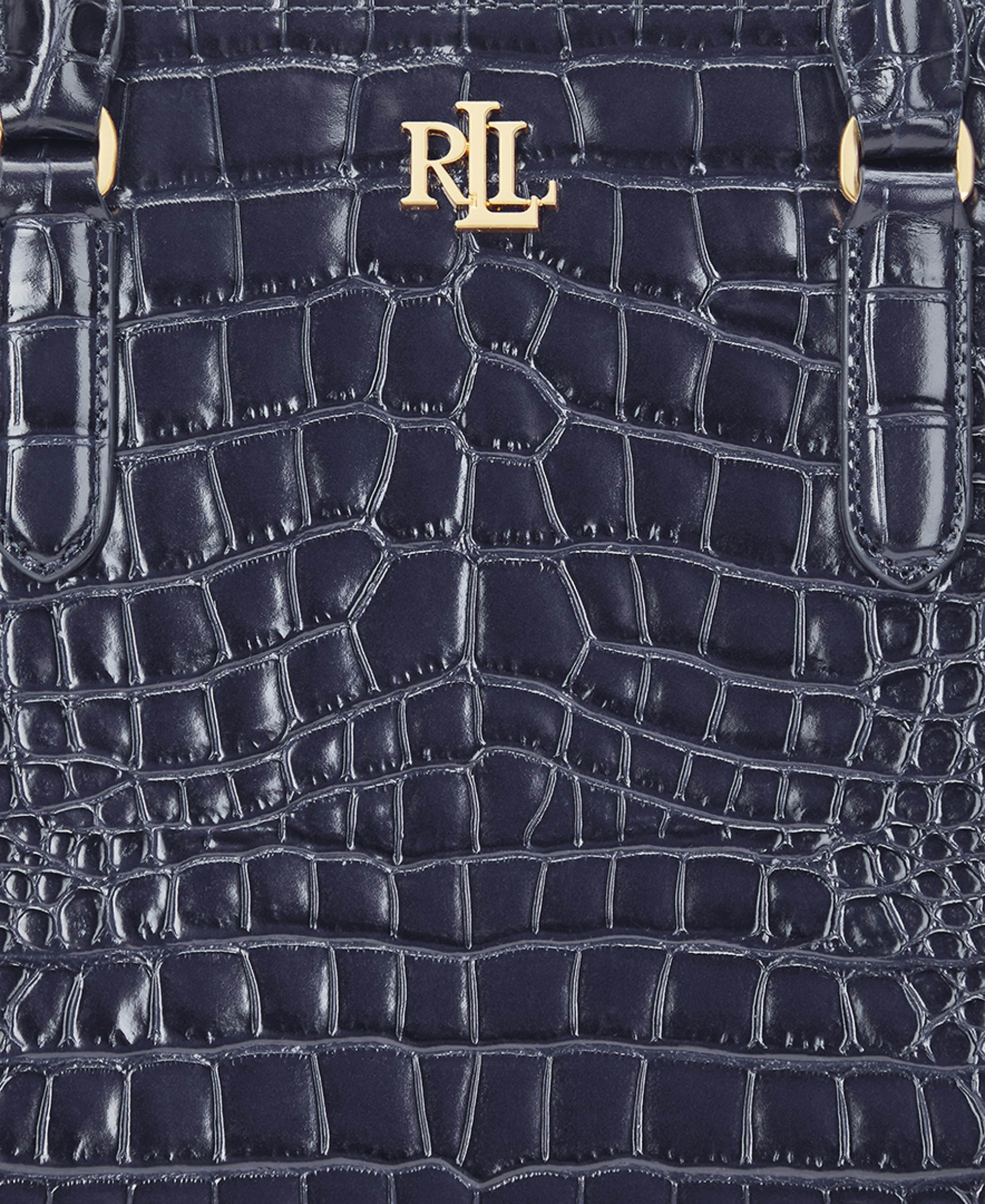 Lauren Ralph Lauren Marcy Large Embossed Satchel Bag - Refined Navy