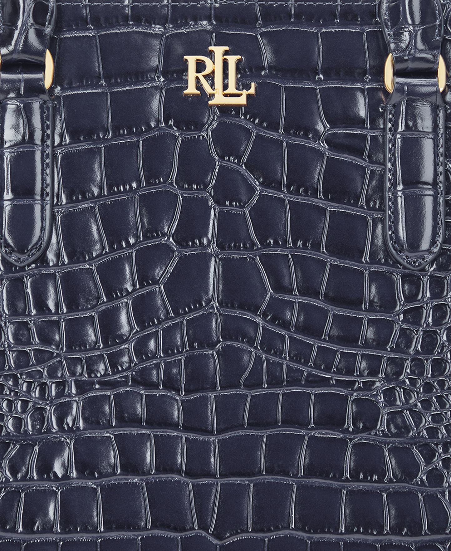 Lauren Ralph Lauren Marcy Large Embossed Satchel Bag - Refined Navy