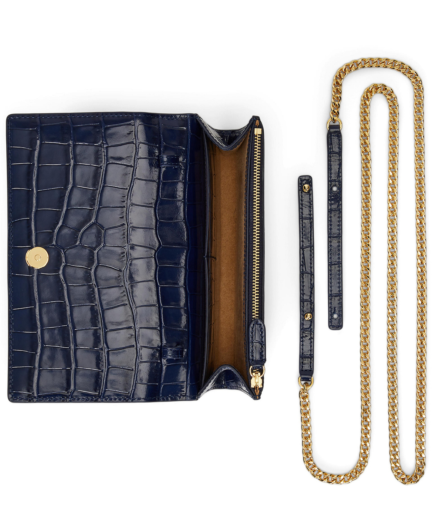 Lauren Ralph Lauren Adair II Small Croc-Embossed Crossbody Bag - Refined Navy