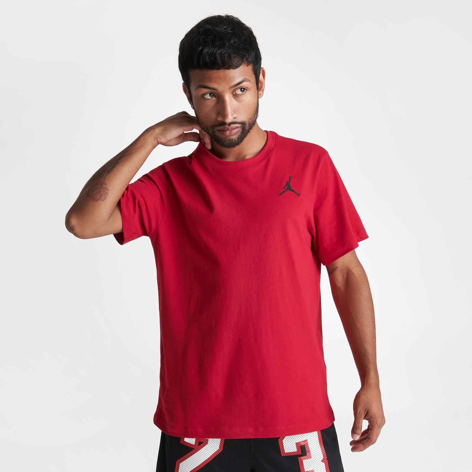 Men's Jordan Jumpman Embroidered Logo T-Shirt - Gym Red/Black - view 3
