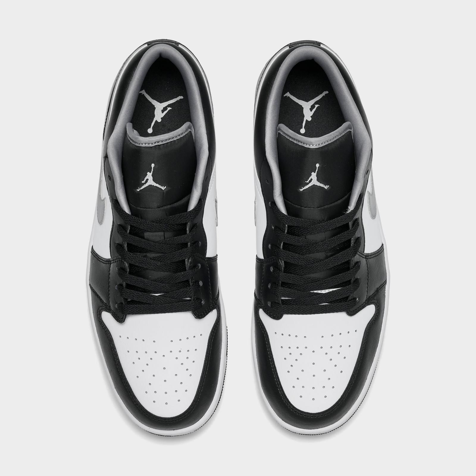 Men's Air Jordan Retro 1 Low Casual Shoes - Black/Particle Grey/White - view 5