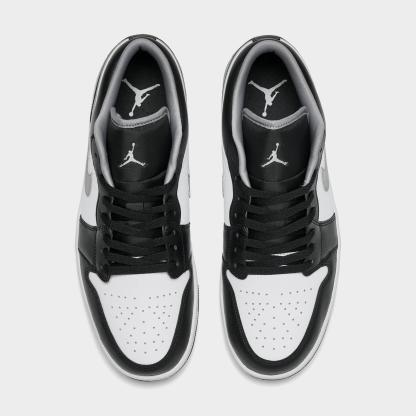 Men's Air Jordan Retro 1 Low Casual Shoes - Black/Particle Grey/White - view 5