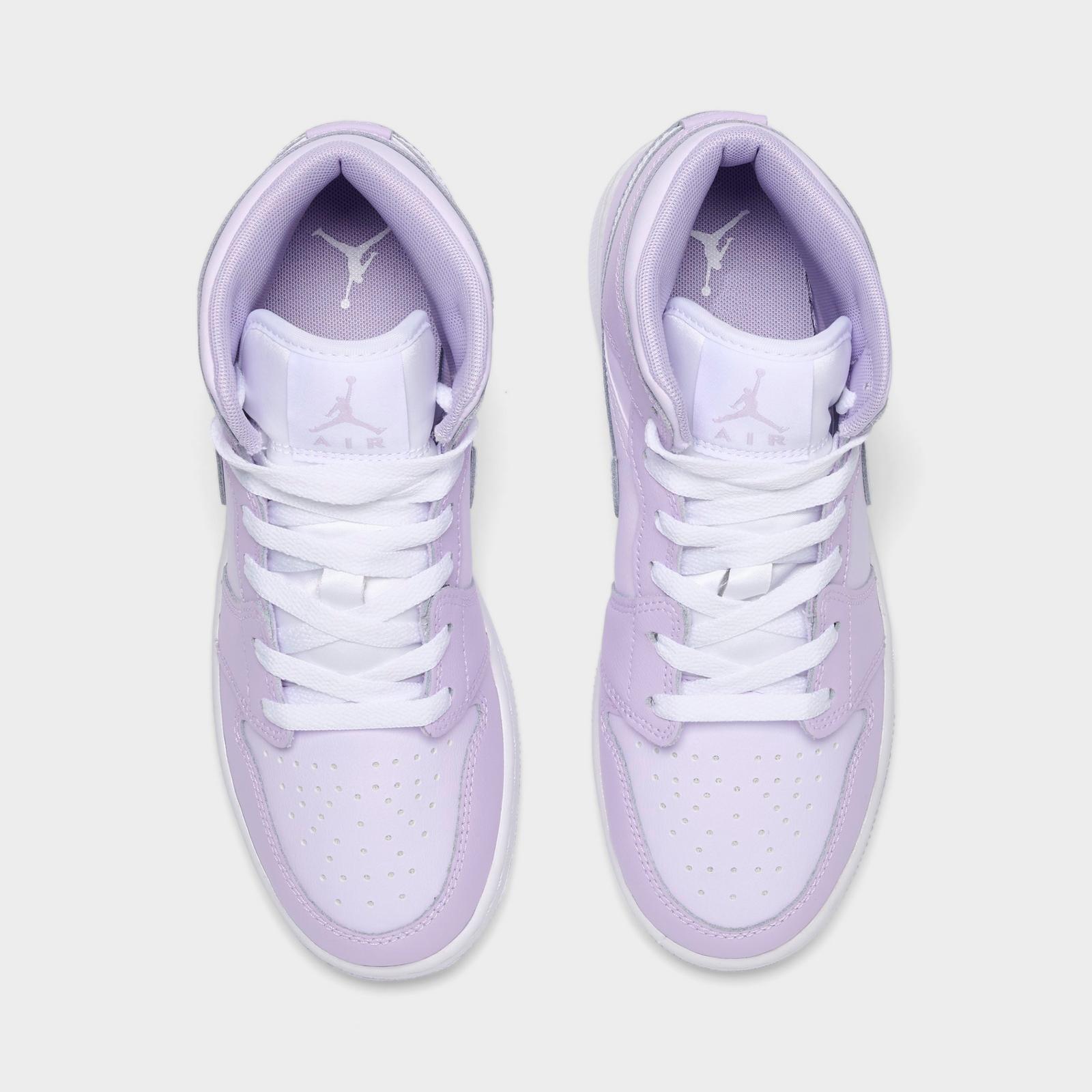 Big Kids' Air Jordan Retro 1 Mid Casual Shoes - Pink Foam/China Rose/White/Pink Foam - view 5