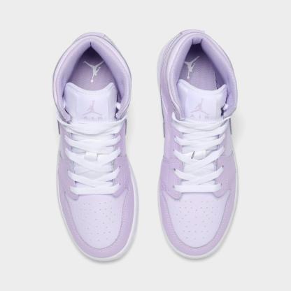 Big Kids' Air Jordan Retro 1 Mid Casual Shoes - Pink Foam/China Rose/White/Pink Foam - view 5