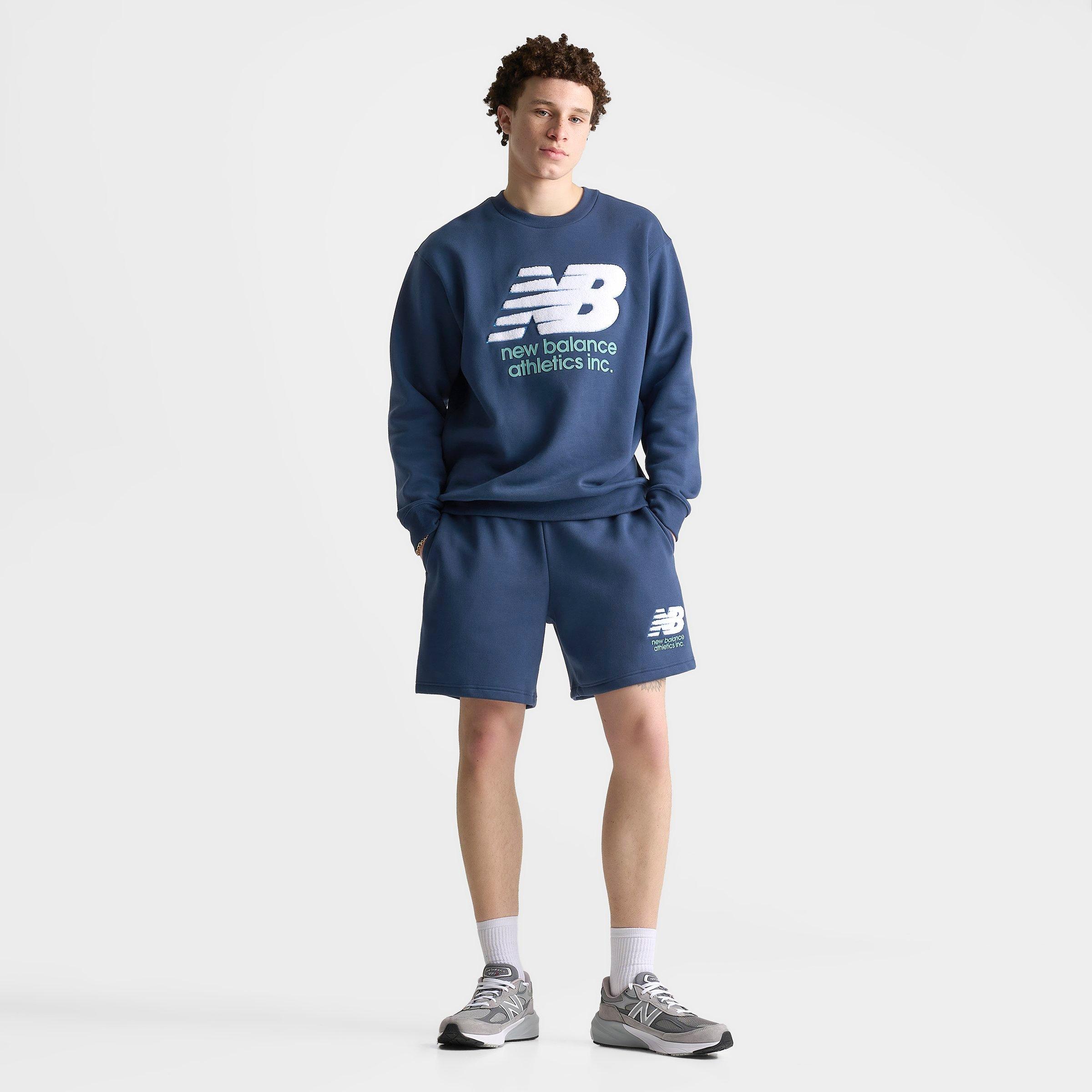 Men's New Balance Athletics Chenille Fleece Shorts - NB Blue/Teal/White - view 2