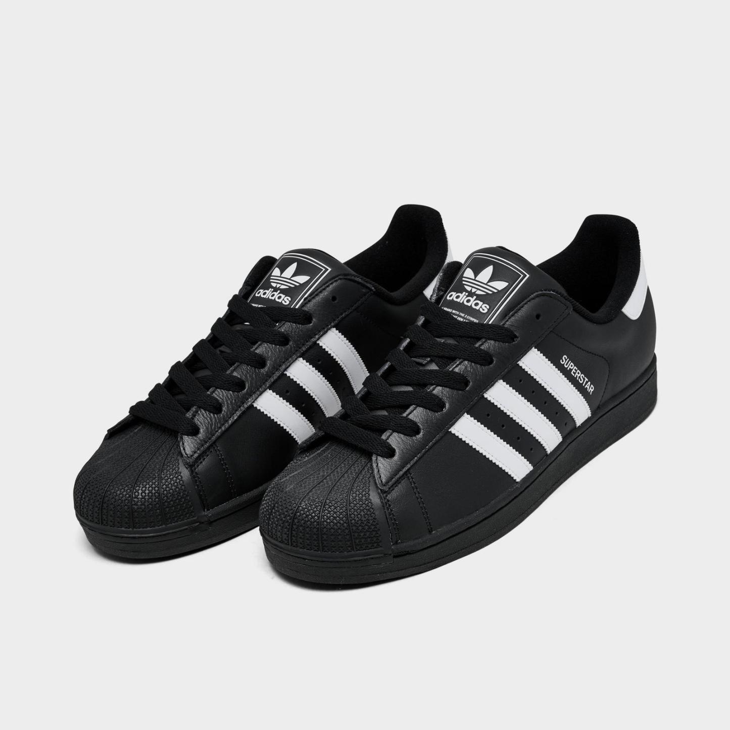 Men's adidas Originals Superstar II Casual Shoes - Black/White/Black - view 2