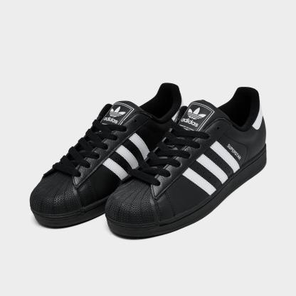 Men's adidas Originals Superstar II Casual Shoes - Black/White/Black - view 2