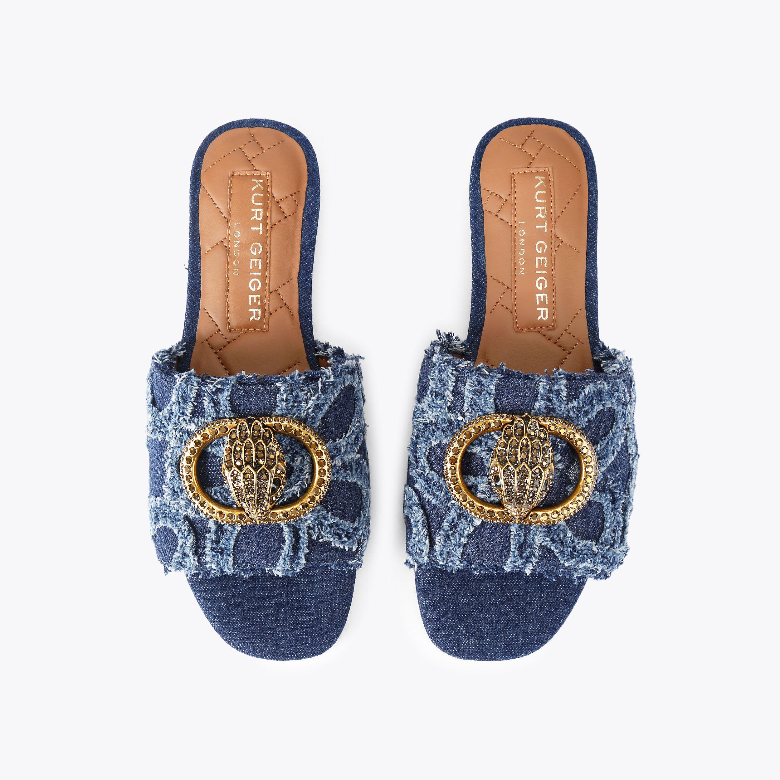 Kurt Geiger London Chelsea Flat Sandal - Blue - view 3
