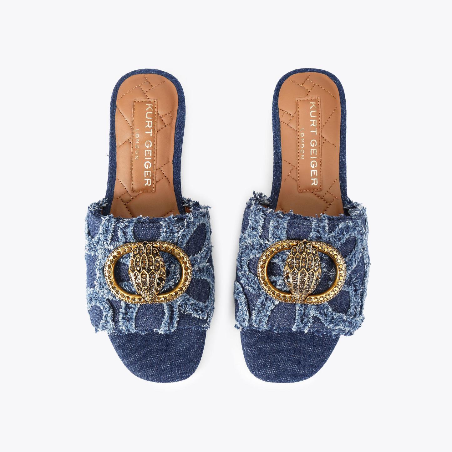 Kurt Geiger London Chelsea Flat Sandal - Blue - view 3