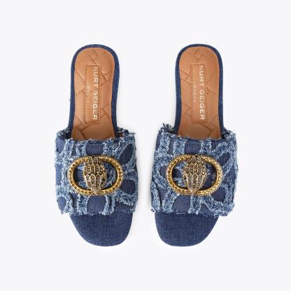 Kurt Geiger London Chelsea Flat Sandal - Blue - view 3