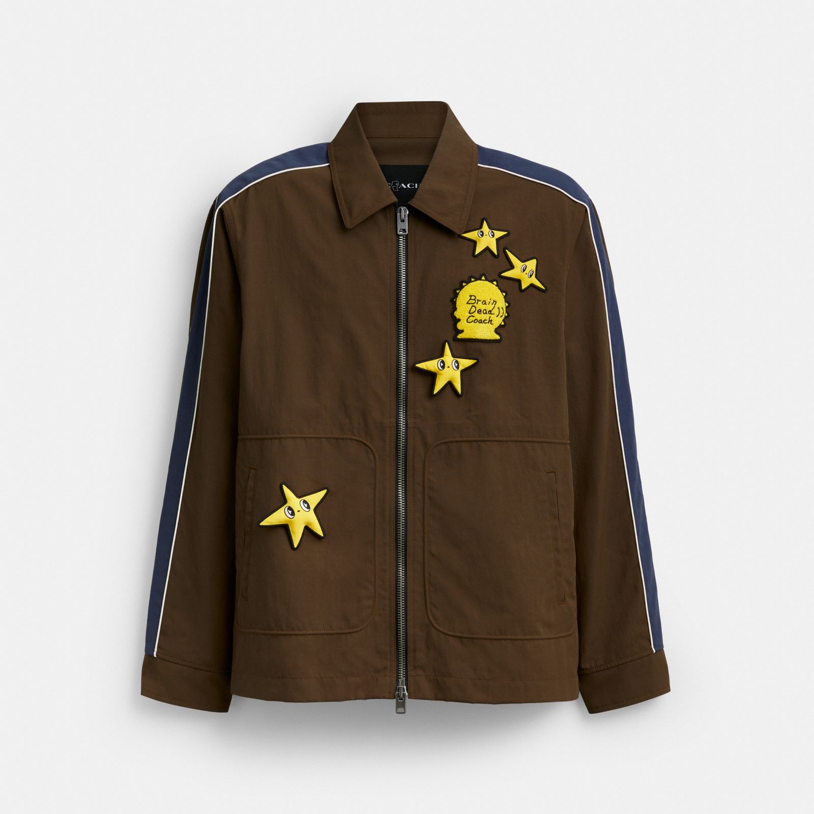 Coach | Brain Dead Nylon Racer Jacket In Recycled Polyamide - Brown