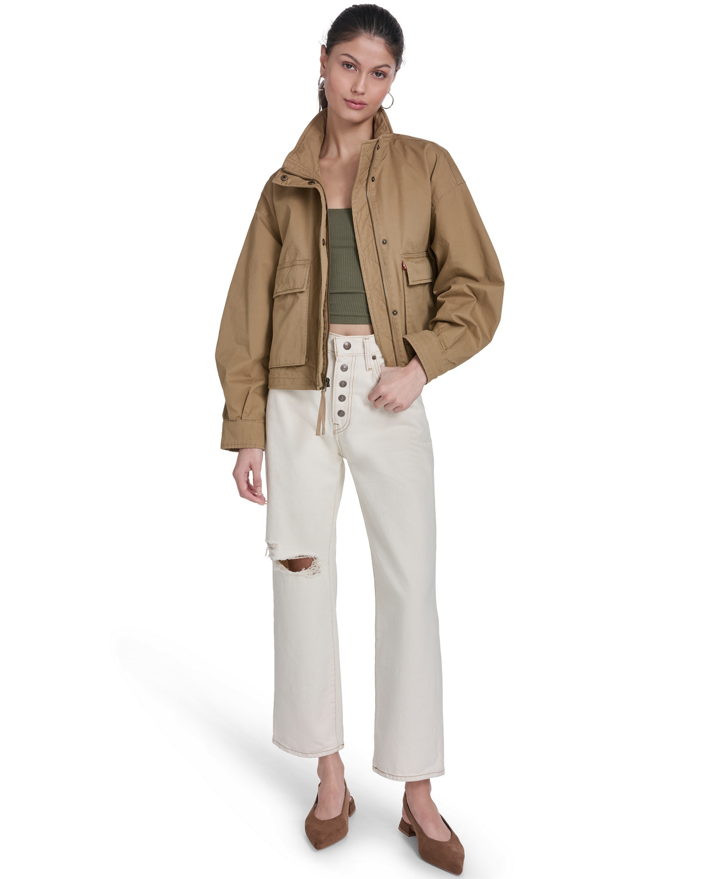 Levi's Women's Cropped Surplus Jacket - Camel