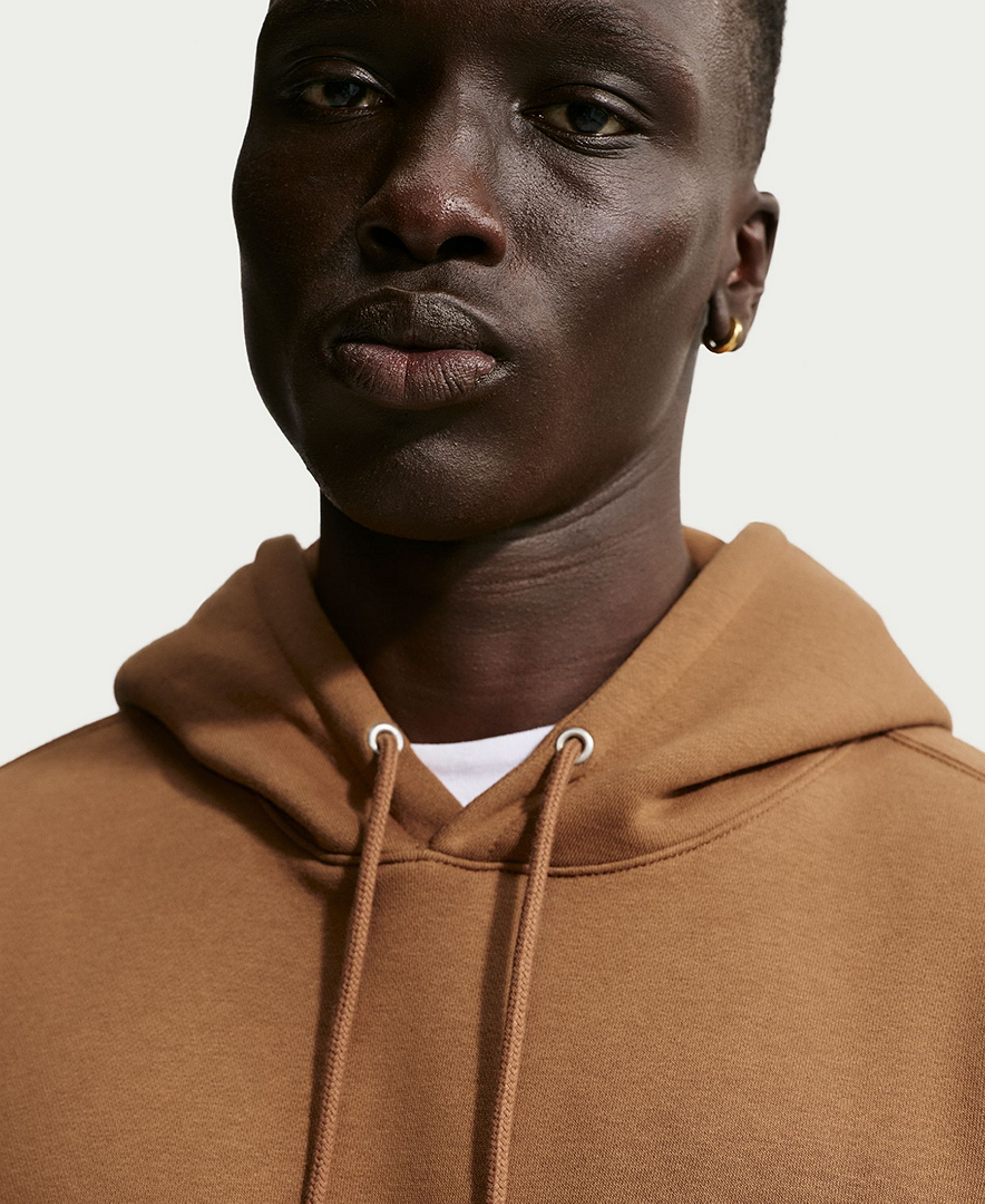 Nike Men's Club Pullover Fleece Hoodie Logo - Ale Brown/White