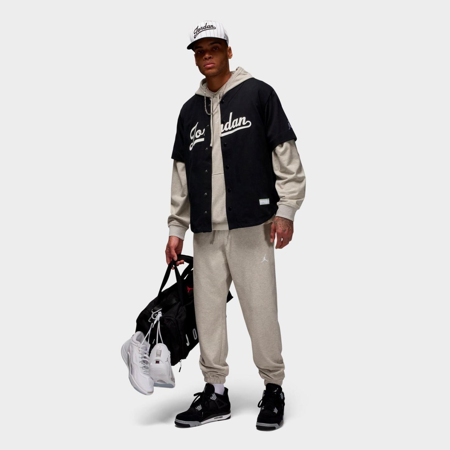 Men's Jordan Dri-FIT Sport Crossover Fleece Jogger Pants - Grey Heather/White - view 2
