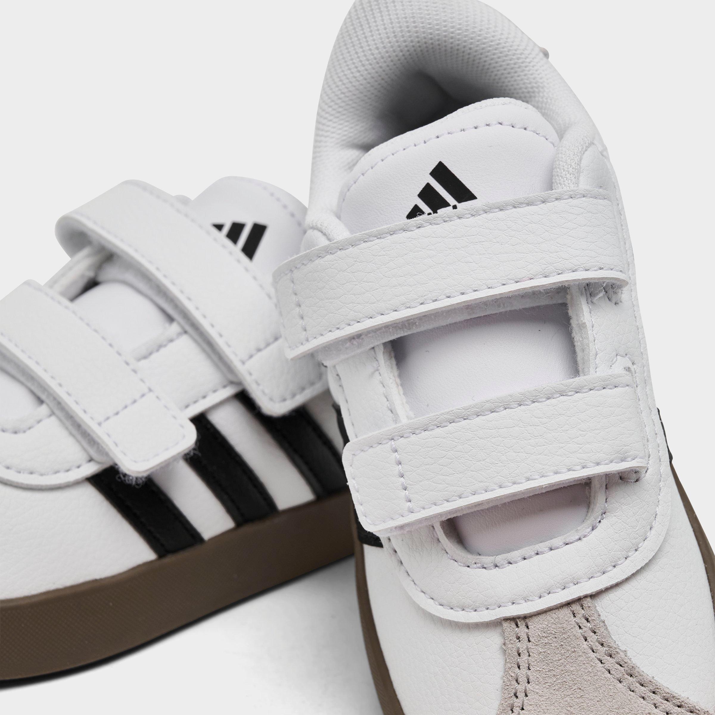 Kids' Toddler adidas VL Court 3.0 Hook-And-Loop Casual Shoes - Cloud White/Core Black/Grey One - Detail shot