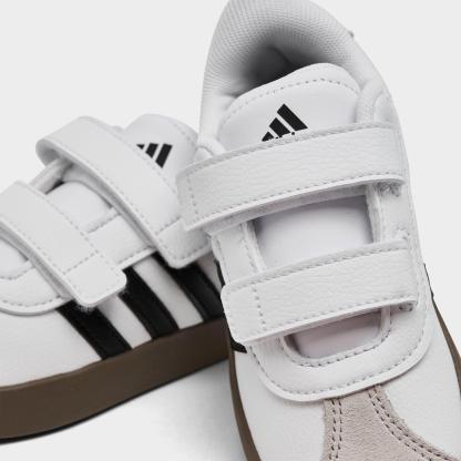 Kids' Toddler adidas VL Court 3.0 Hook-And-Loop Casual Shoes - Cloud White/Core Black/Grey One - Detail shot