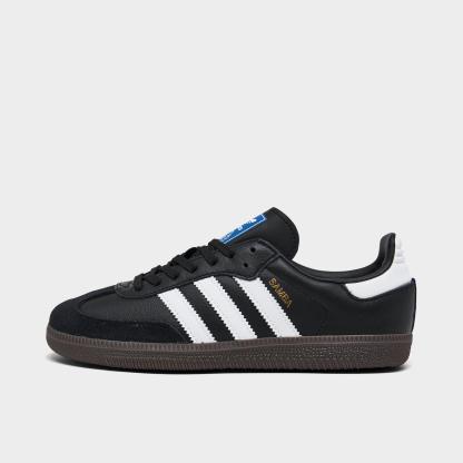 Little Kids' adidas Originals Samba OG Casual Shoes - Core Black/Footwear White/Gum 5 - Left shoe facing left. Outside of the shoe.