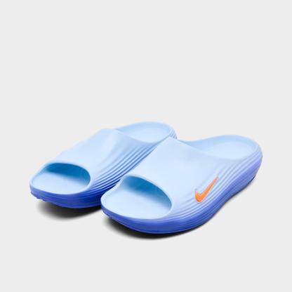 Men's Nithtke ReactX Rejuven8 Slide Sandals - Hydrogen Blue/Blue Crystal/Lapis/Total Orange - Both shoes facing left