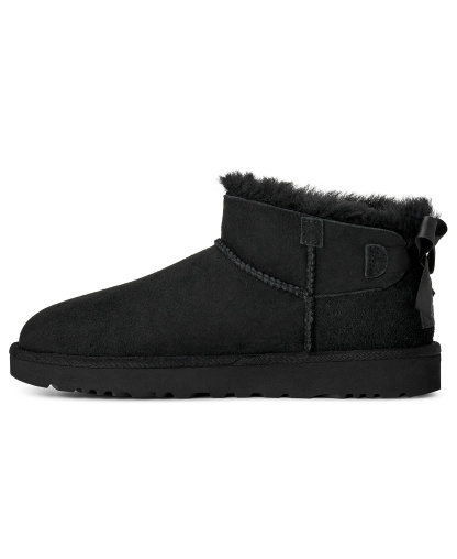 UGG® Women's Ultra Mini Bailey Bow Round Toe Booties - Black