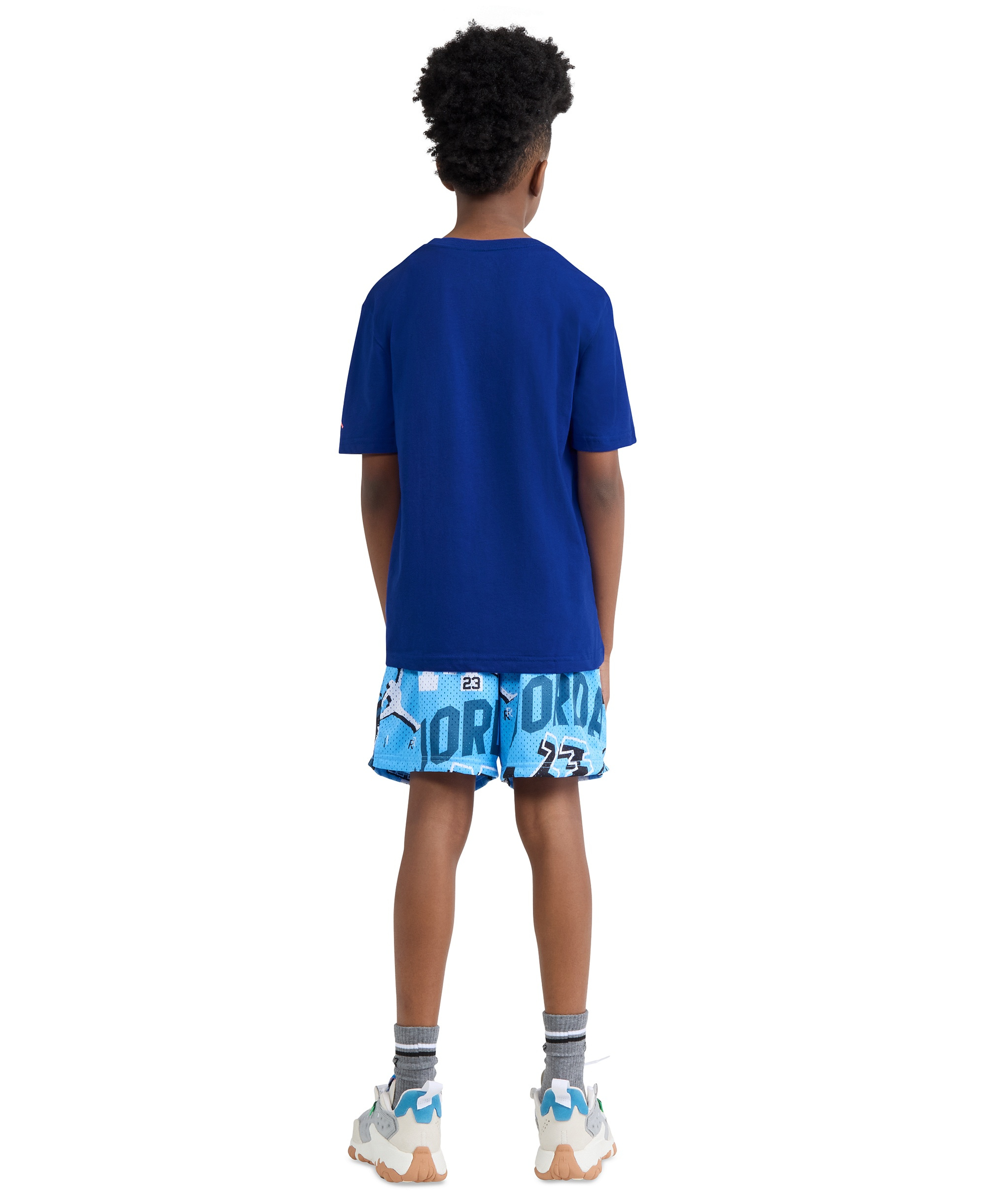 Jordan Boys' 8-20 Jumpman Grid Blur Crewneck T-Shirt - Game Royal