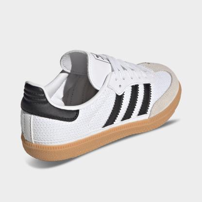 Little Kids' adidas Originals Samba OG Casual Shoes - Footwear White/Core Black/Grey One - Back view