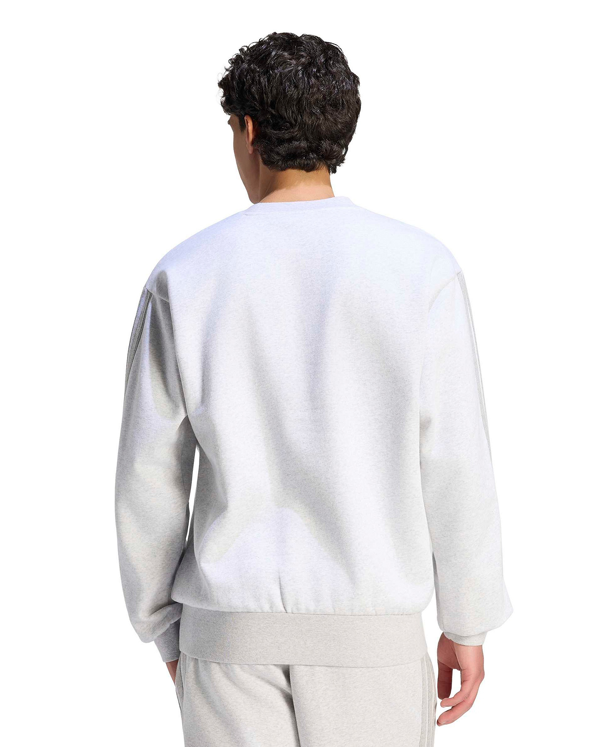 adidas Men's Essentials 3-Stripes Fleece Sweatshirt - Light Gray Heather