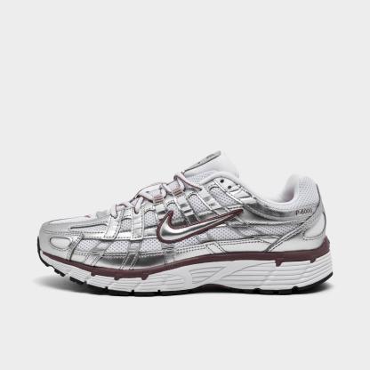 Women's Nike P-6000 Casual Shoes - White/Metallic Silver/Black/Tattoo