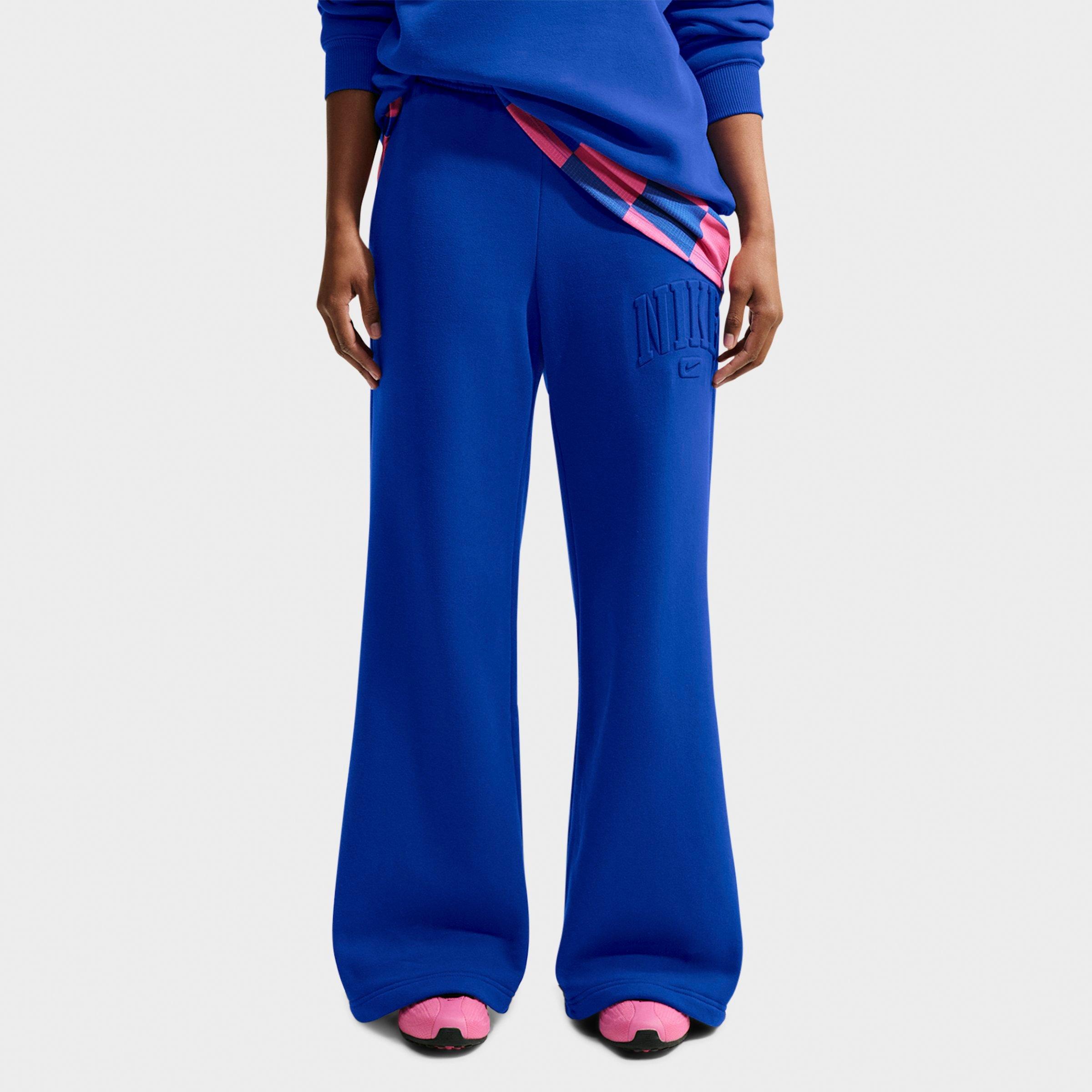 Women's Nithtke Studio Fleece Medium Weight "Graphic Pack" Embossed Mid-Rise Wide-Leg Pants - Old Royal/Old Royal