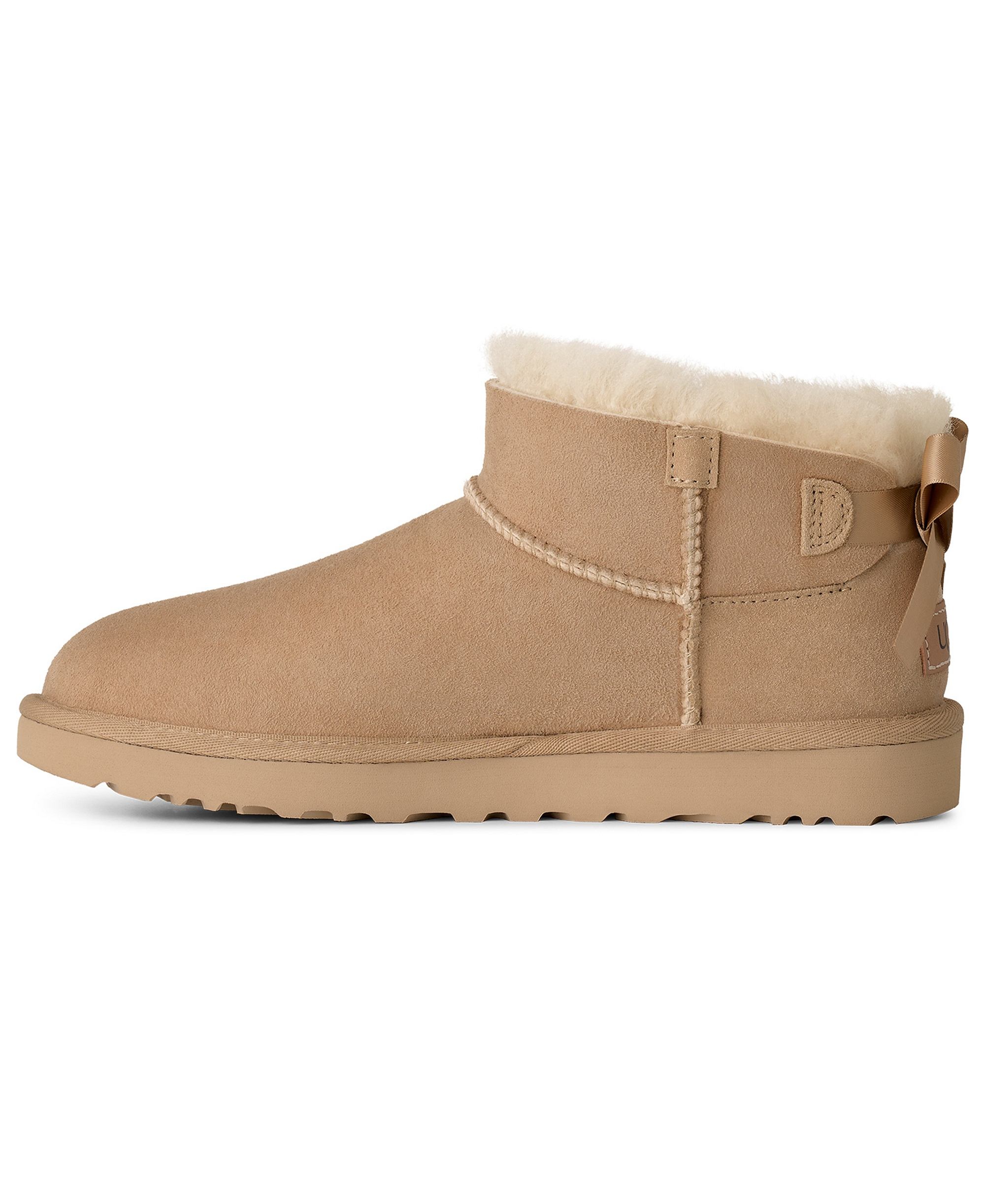 UGG® Women's Ultra Mini Bailey Bow Round Toe Booties - Sand