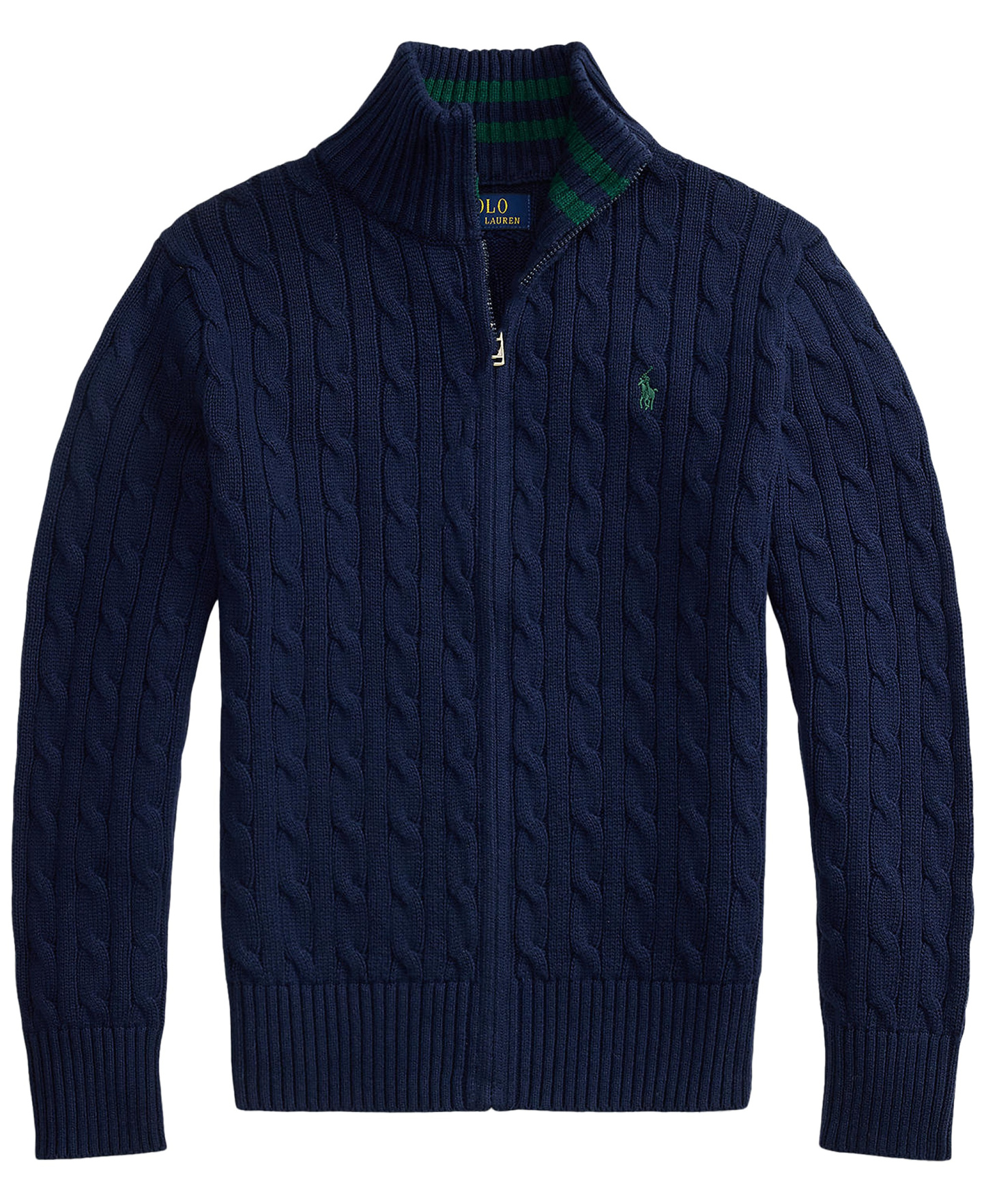 Polo Ralph Lauren Boys' 8-20 Cable-Knit Cotton Full-Zip Sweater - Refined Navy