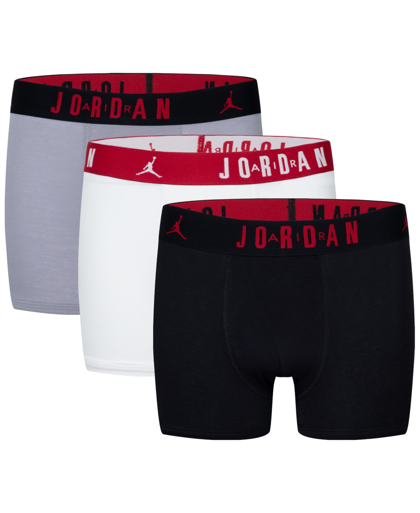 Jordan Boys' 8-20 Flight Dri-Fit Cotton Core Boxer Briefs, 3-Pack - Black/White