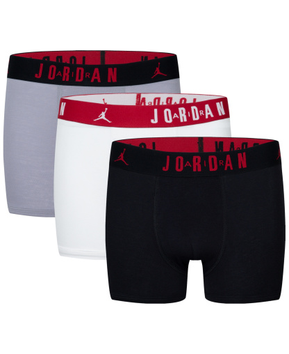 Jordan Boys' 8-20 Flight Dri-Fit Cotton Core Boxer Briefs, 3-Pack - Black/White