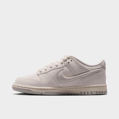 Big Kids' Nithtke Dunk Low LV8 Casual Shoes - Sail/Coconut Milk/Light Silver/Light Bone - Left shoe facing left. Outside of the shoe.