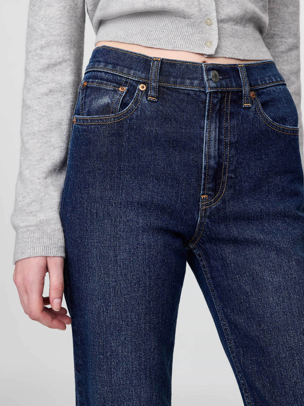 High Rise '90s Slim Straight Jeans - Dark rinsed wash