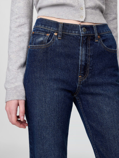 High Rise '90s Slim Straight Jeans - Dark rinsed wash