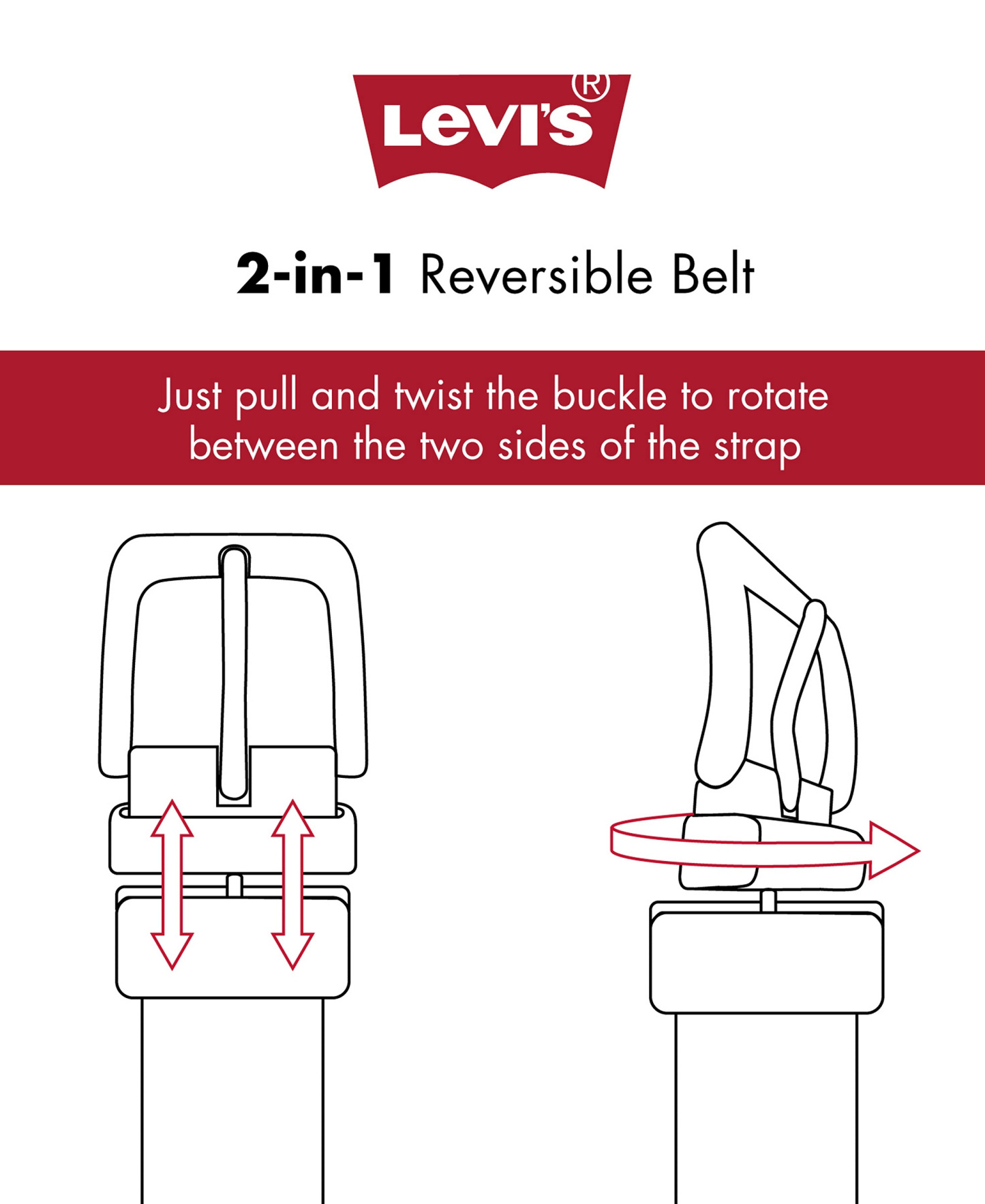 Levi's Reversible Casual Men's Belt - Brown/Black